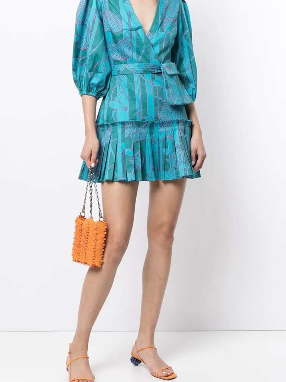 Alexis Sakura Teal Printed Mini Dress - Picture 8 of 8